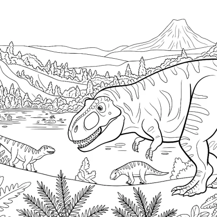 Kleurplaat Echte dinosaurus