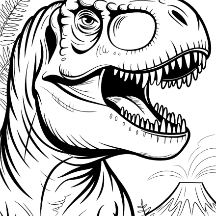 Kleurplaat Kop van een T-rex