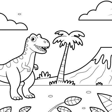 Kleurplaat Dinosaurus