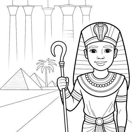 Kleurplaat Egyptische prins
