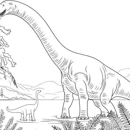 Kleurplaat Reusachtige dino