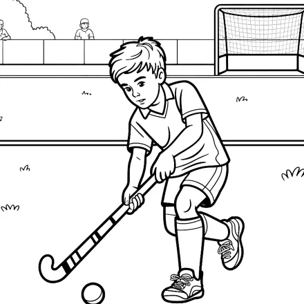 Kleurplaat Hockeyspeler