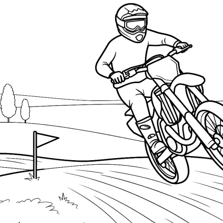 Kleurplaat Motorcrosser