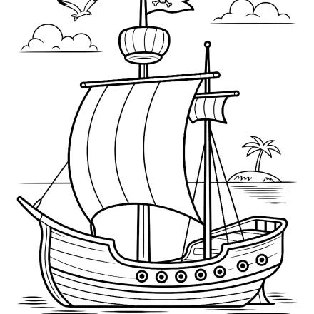 Kleurplaat Piratenschip