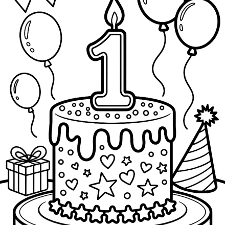 Kleurplaat 1 jaar
