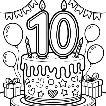 Kleurplaat 10 jaar