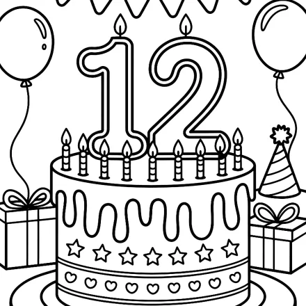 Kleurplaat 12 jaar