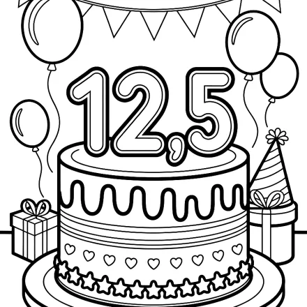 Kleurplaat 12,5 jaar
