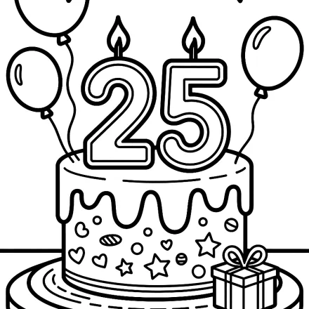 Kleurplaat 25 jaar
