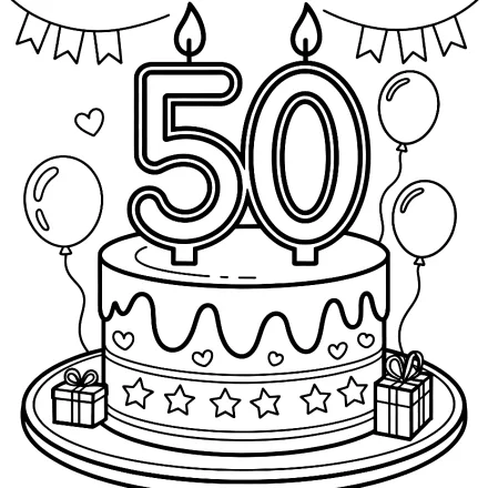 Kleurplaat 50 jaar