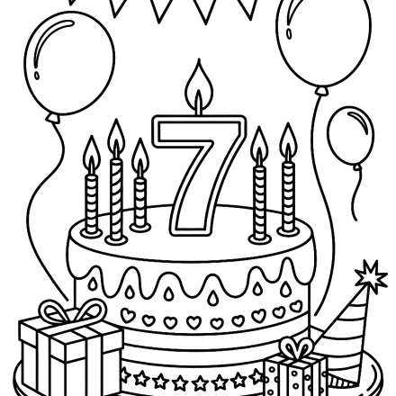 Kleurplaat 7 jaar