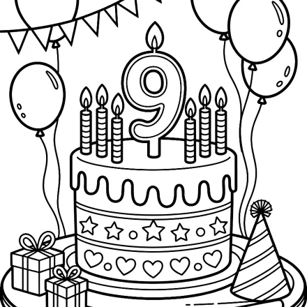 Kleurplaat 9 jaar