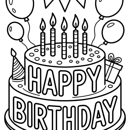 Kleurplaat Happy birthday