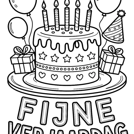 Kleurplaat Fijne verjaardag