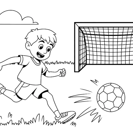 Kleurplaat Voetballer